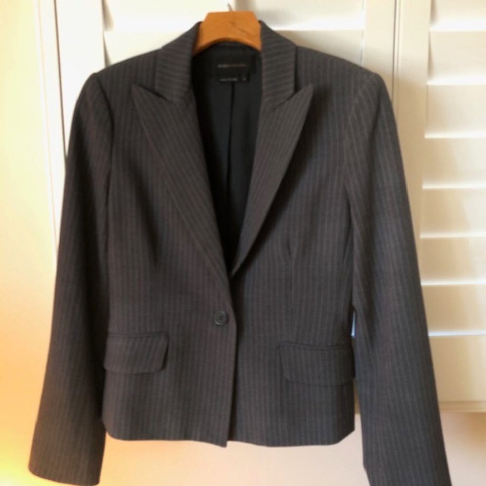 BCBGMaxAzria Gray Pinstripe Blazer